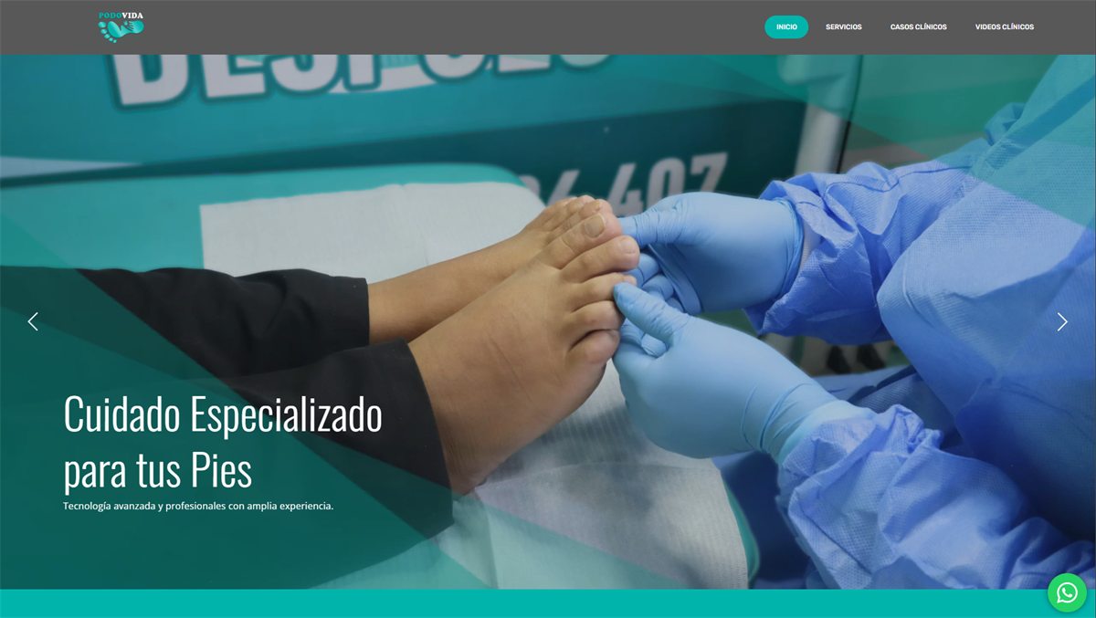Página principal del portal web de Podovida